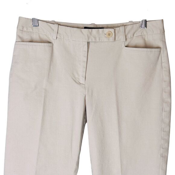 Talbots Pants Size 10 Stone Neutral Signature Fit Square Front Welt Back Pockets - Picture 3 of 9